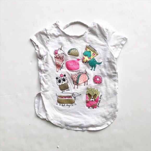 Carters kids food/animal print shirt VGUC 6Y - Picture 1 of 4